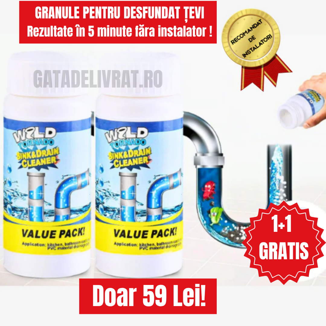 Granule Puternice pentru Desfundat Țevi – acțiune rapidă în câteva minute!